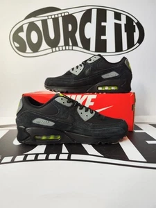 Nike Air Max 90 Negro/Negro-Voltio-Gris Frío 7UK/8US NUEVO - Imagen 1 de 9