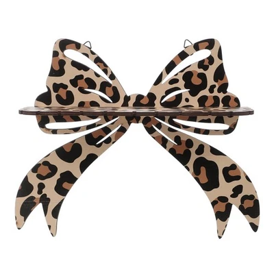  Wall Mounted Shelf Leopard Print Bow Rack For Bedroom And Living Room Small - Image 1 of 4
