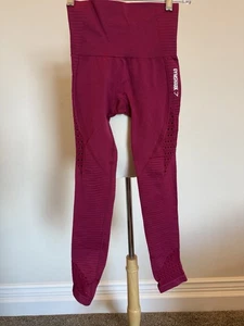 Gymshark Damen XS Energy Seamless Legging korallenrot Häkelmuster - Bild 1 von 4