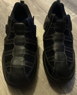 Dr. Zapatos cómodos negros Edward X-Depth ajustables para diabéticos para hombre talla 13 M Foto 1 de 4