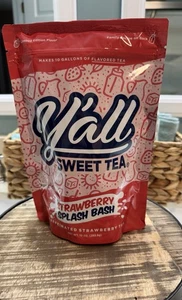 Y'all Sweet Tea Strawberry Splash Bash Pack of 10 Tea Bags 1 Gallon Per Tea Bag - Picture 1 of 2