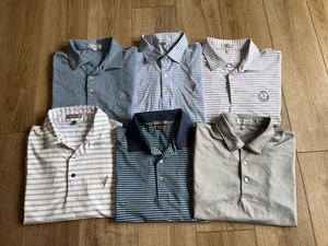 Lot 5 Mens Peter Millar Golf Polo Shirts Sz L Performance Multi-Color $500 Great - Picture 1 of 5