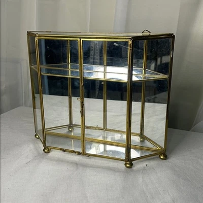 Vitrina espejo cristal latón miniatura Foto 1 de 4