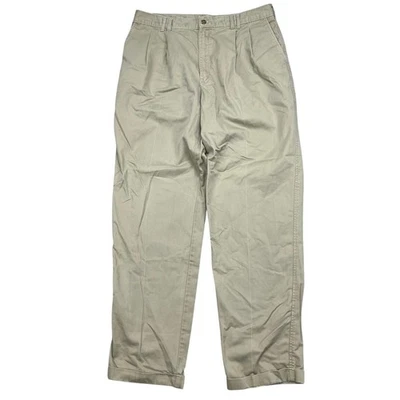 Pantalones de algodón plisados caqui vintage Lee para hombre 34x33 (etiqueta 36x34) resistentes a las arrugas Foto 1 de 4
