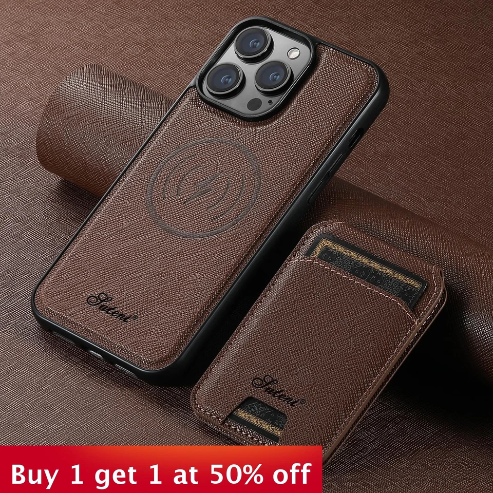 Funda de cuero con tarjetero para teléfono iPhone 17 ProMax17 Air 16 Pro Max 14 15 13 12 Foto 1 de 4