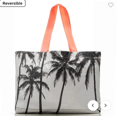 NEW Aloha Holo Holo Kalapana white black palms reversible to Kona coral straps - Image 1 of 4