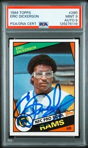 1984 Topps Eric Dickerson RC #280 su carta autografo classificato PSA 9 con 9 auto come nuovo - Foto 1 di 2