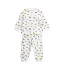 COZY ALL-OVER FUNNY PRINT PAJAMAS SET IN WARM COTTON -TODDLER BOY PJS - Picture 1 of 18