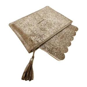 Pottery Barn Kids Silver Metallic Leather Pouch & Notebook Secrets & Treasures - Picture 1 of 6