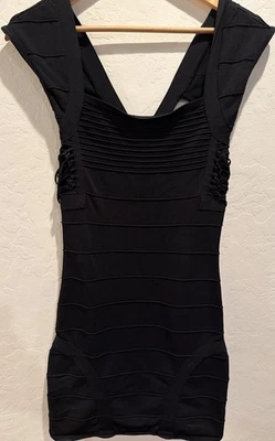 VTG Y2K Arden B Bandage Bodycon Strappy Dress S Fairygrunge Goth Mini Clubbing - Image 1 of 4