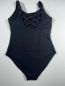 Damen Einteiler Badeanzug Sport Training Racerback Schwarz Strand Gr. Small - Bild 1 von 10