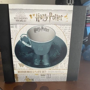 JUEGO TAZA Y PLATO ESPEJO Harry Potter raro nuevo en caja - Imagen 1 de 2