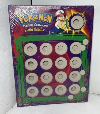 Vintage 1999 POKEMON Battling Coin Game Coin Holder 3pk Hasbro NEW Sealed Green - Image 1 of 2