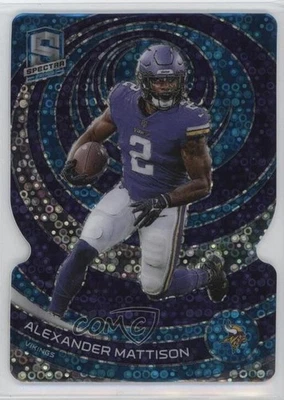 2023 Panini Spectra Neon Blue Prizm Die-Cut /50 Alexander Mattison #59 - Image 1 of 2