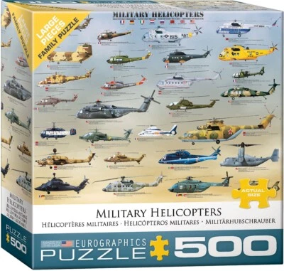 Military Helicopters 500 Piece Jigsaw Puzzle Eurographics New - Image 1 of 3