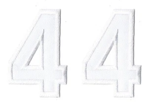 2 x Number 4 Four 3 inch White Embroidered iron on Patch for Jacket Jeans Hat P4 - Picture 1 of 5
