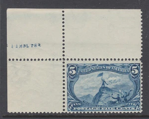 US Sc 288 MNH. 1898 5c dull blue Trans-Mississippi, choice sheet corner single - Picture 1 of 2