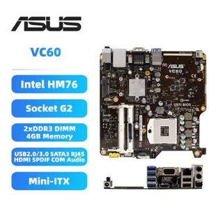 ASUS Intel HM76 Motherboard Mini-iTX VC60 Socket G2 DDR3 HDMI SPDIF COM Audio - Picture 1 of 9