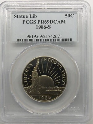 1986-S Statue of Liberty Commemorative Half Dollar 50c PCGS PR69 DCAM - Image 1 of 2