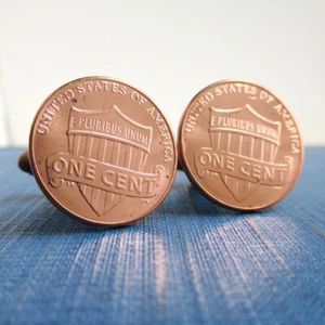 USA Penny Manschettenknöpfe - umfunktioniert US Schild One Cent Münze Manschettenknöpfe - Bild 1 von 4