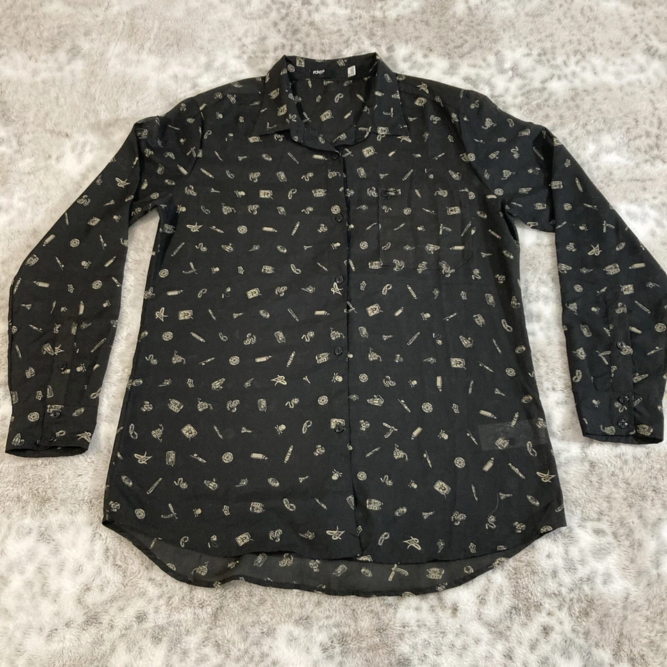 Vtg Fox Racing Shirt Mens XL Logo Paper Thin 90s Wear y2k Blink punk AOP Button - Image 1 of 4