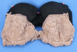 H&M Padded Lined Underwire Balconette & Plunge Bra Bundle Lot Size 32B #B1851 - Picture 1 of 3