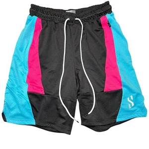 Puma Scoot X NL Mesh Shorts Mens Black/Blue/Pink Sz S New w/Tags - Picture 1 of 8