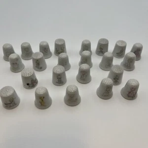 Lot 23 Vintage Thimbles Precious Moments, No Duplicates. - Picture 1 of 10