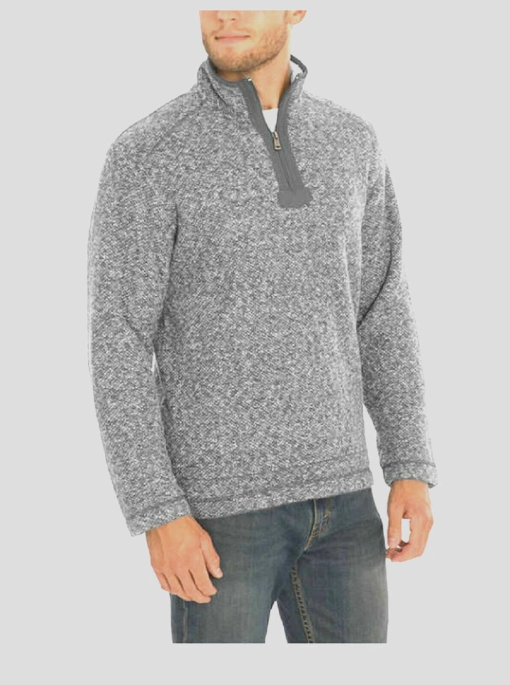 Orvis Brighton Men's Sherpa Lined 1/4 Zip Pullover Sweater (Gray, SMALL) NWT - Image 1 of 1