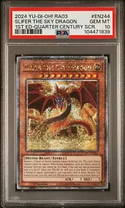 Yugioh Slifer the Sky Dragon RA03-EN244 1st Quarter Century Rare PSA 10 GEM MINT - Picture 1 of 2