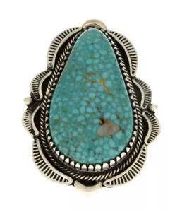 9 - Natural Birdseye Kingman Turquoise Statement Ring By Murphy Platero - Picture 1 of 4