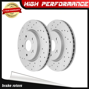Front Drilled Disc Brake Rotors for Honda CR-V Accord Crosstour Acura RDX - Foto 1 di 9