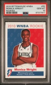 2010 Rittenhouse WNBA Rookie Monica Wright PSA 10 Phoenix Mercury MN Lynx - Picture 1 of 2