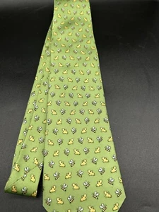 Bird Dog Neck Tie Silk Green The Birds And Bees Whimsical - Picture 1 of 4