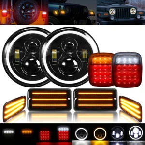 Faro de 7" dinámico lateral lámpara LED luz trasera para Jeep Wrangler TJ 97-06 - Imagen 1 de 12