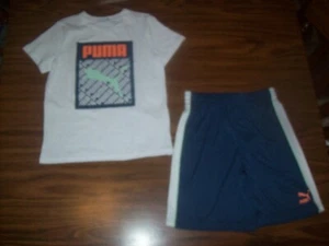 Little Boys PUMA Shirt & Shorts Outfit - Sz 6 - New NWT - MSRP $34  White & Navy - Picture 1 of 3