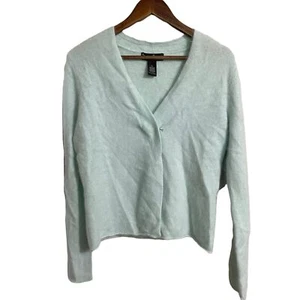 Mercer & Madison Womens NWT Green Y2K Clasp Angora Rabbit Hair Cardigan Large P - Picture 1 of 6