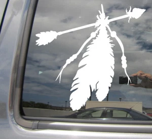 Eagle Feather Arrow Native American Indian Car Window Vinyl Decal Sticker 09038 - Picture 1 of 2