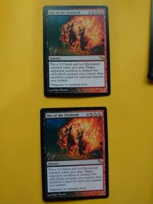 Din of the Fireherd x2.  Rare Shadowmoor  Magic the Gathering 2 Card. - Image 1 of 4