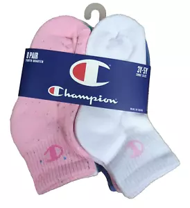 Champion Kids 3Y-5Y Breathable Moisture Wicking 8-Pack Quarter Sock- S7 - Picture 1 of 10