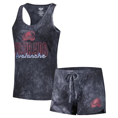 Women's Concepts Sport  Charcoal Colorado Avalanche Billboard Tank Top & Shorts Cover