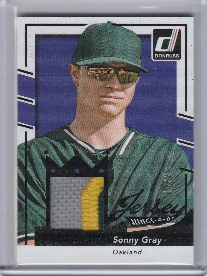 2016 Donruss Sonny Gray Jersey Kings Patch Black 04/25 NM Condition - Image 1 of 1