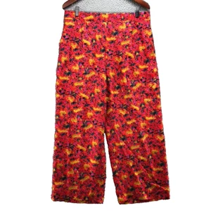 J Crew Collection Silk Twill Pull On Pant Jungle Cat Floral Print Womens 14 - Picture 1 of 11