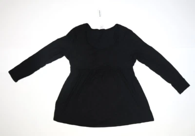 Old Navy Maternity Long Sleeve Slub Knit Peplum Top Black Jack Womens L - Image 1 of 4