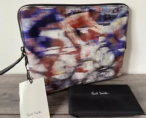 Paul Smith Flou Cyclistes Petit Rembourré Etui IPAD Neuf avec Étiquette - Photo 1/7