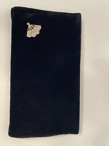 Vintage Black Velvet Clutch Purse Pegi Paris with rhinestone Deco and Mirror - Picture 1 of 7