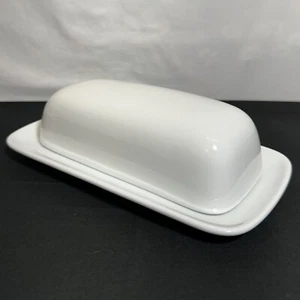 Threshold Porcelain Butter Dish White 8” Perfect Condition - Picture 1 of 12