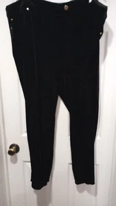 INC Pants Womens Plus Size 26W Black Velvet Velour Elastic Waist Holiday Party - Picture 1 of 6