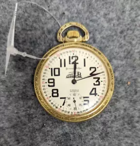 Orologio da tasca vintage Gerrard Incabloc 17 Jewel Incabloc - tema locomotiva - Foto 1 di 7