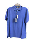 Ermenegildo Zegna Honeycomb Short Sleeve Polo Shirt Men's Us Size 36 Blue